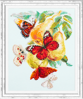 Cross stitch kit Butterflies and Pears - Magic Needle