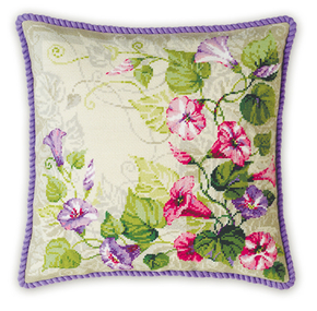 Cross Stitch Kit Pastel Bindweed Cushion - RIOLIS