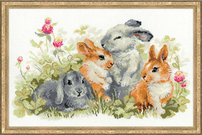 Cross Stitch Kit Funny Rabbits - RIOLIS