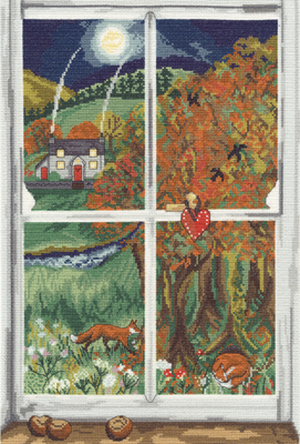 Cross stitch kit Lizzie Spikes - Conker Window - Bothy Threads