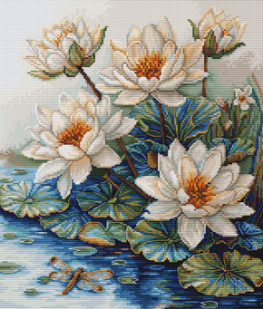 Cross stitch kit Lake With Water Lilies - Luca-S