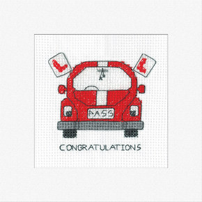 Cross stitch kit Card - Driving Test - Heritage Crafts