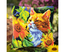 Kussen borduurpakket Cat in Sunflowers - Collection d'Art