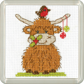 Borduurpakket Highland Coaster - Baubles - Heritage Crafts