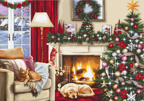 Cross stitch kit Christmas interior - Luca-S