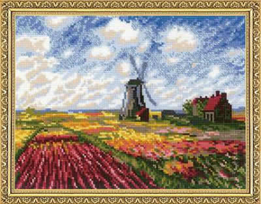 Cross stitch kit Tulip Fields after C. Monet's Painting - RIOLIS