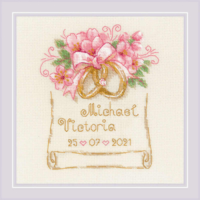 Cross stitch kit Wedding Metric Wedding Rings - RIOLIS