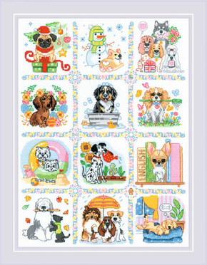 Cross stitch kit Dog Calendar - RIOLIS