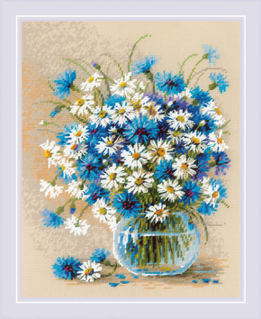 Borduurpakket Daisies and Cornflowers - RIOLIS